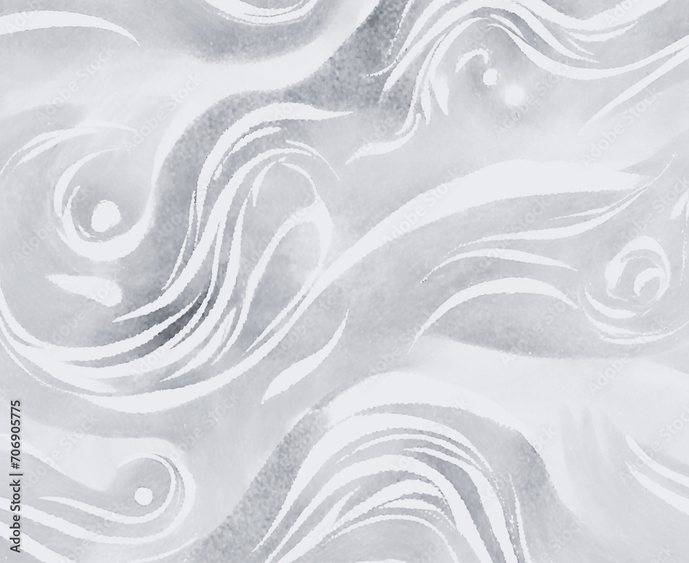 An abstract illustration in a blurry watercolor gradient in white and light gray