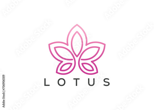 Lotus flower vector logo design