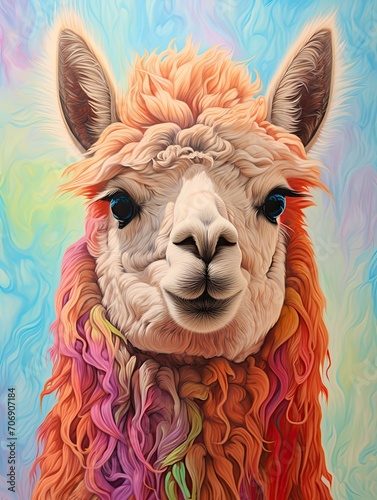 Vibrant Alpaca Colors: Captivating Coat Hues in Nature's Farm © Michael