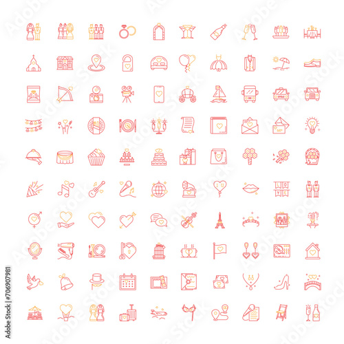 "Wedding Celebration Party Vector Icon Design"