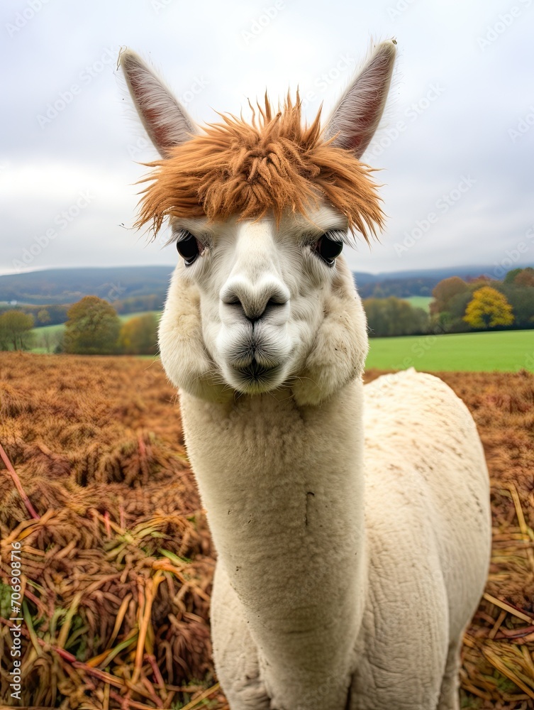 Obraz premium Alpaca Roots: Exploring Nature's Country Farm and the Origins of these Fascinating Creatures.