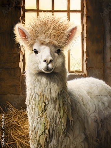 Alpaca Wool: Shearing Farm Animals at a Country Farm