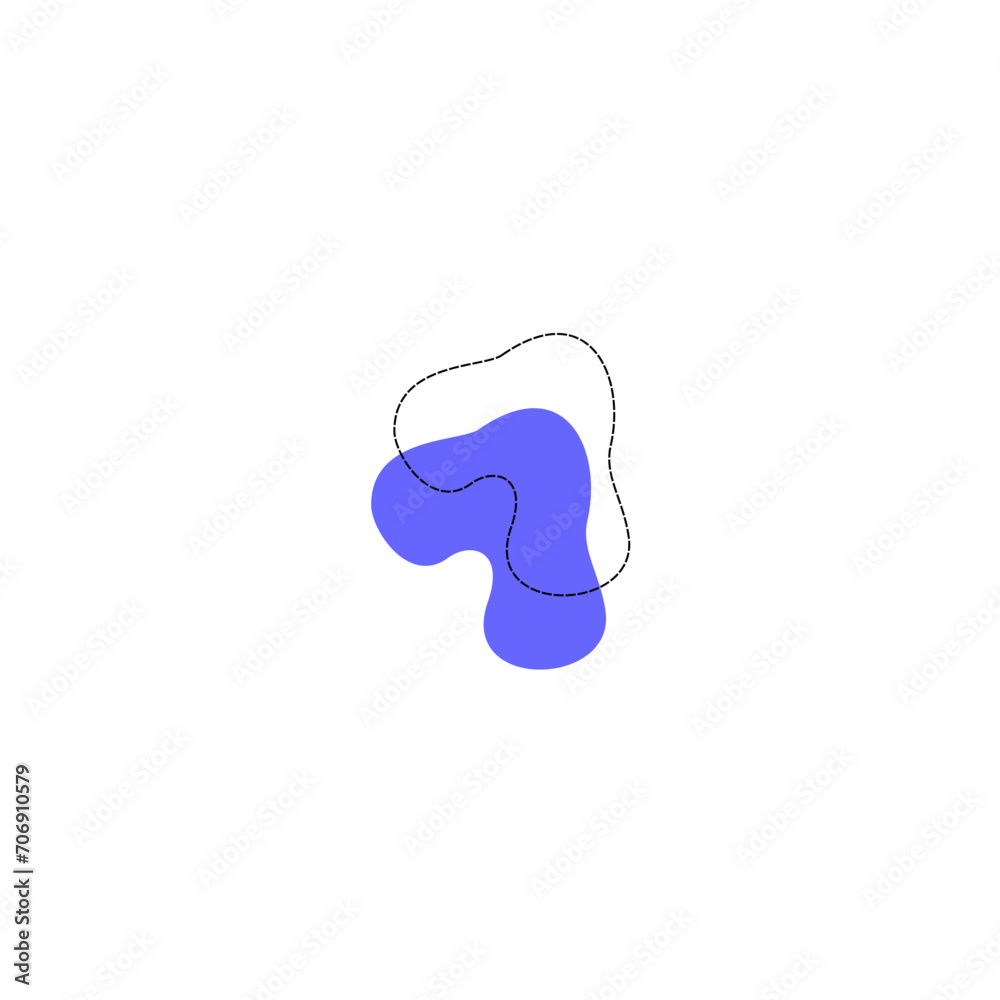 Obraz premium set of purple colored blobs with lines graphic