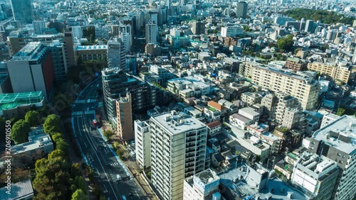 Timelapse footage of Tokyo cityscape from above, Japan
