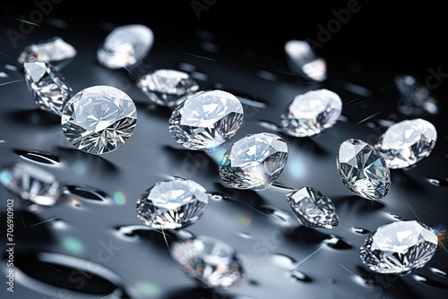Diamond on black shine color, Collection of many different natural gemstones amethyst, lapis lazuli, rose quartz, citrine, ruby, amazonite, moonstone, labradorite, chalcedony, blue topaz