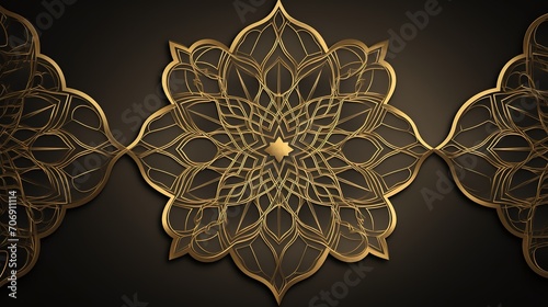 Luxury golden mandala on a black background.