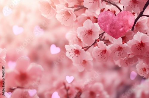 cherry blossom wallpaper valentine's day, valentine heart hanging from a cherry blossom tree