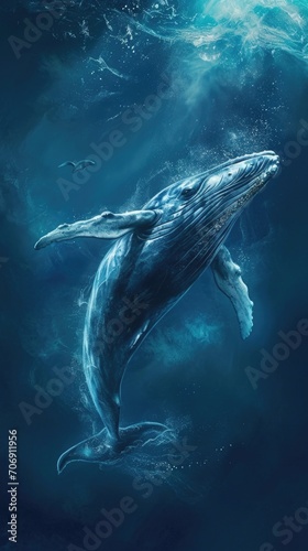 Blue whale illustration  © kramynina