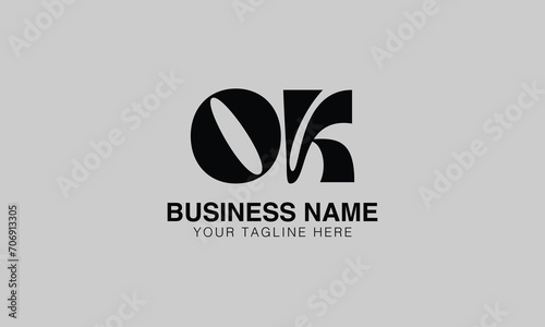 OK o ok initial logo | initial based abstract modern minimal creative logo, vector template image. luxury logotype logo, real estate homie logo. typography logo. initials logo photo