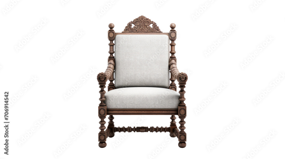 Fototapeta premium Chair antique furniture Interior design concept furniture for living isolated on clear png background and transparent background, AI generative.