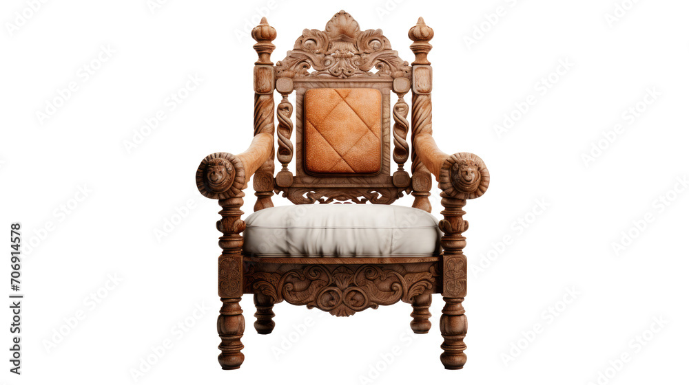 Fototapeta premium Chair antique furniture Interior design concept furniture for living isolated on clear png background and transparent background, AI generative.