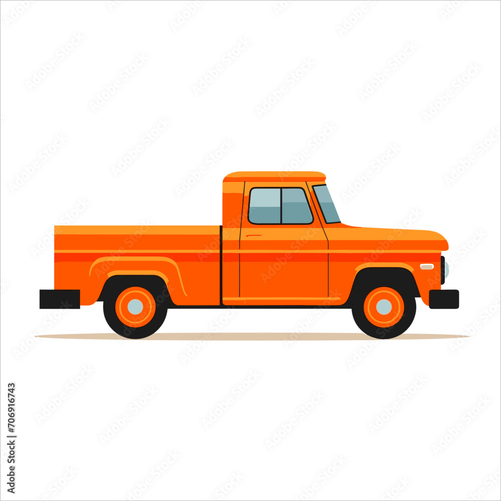 red truck isolated on white