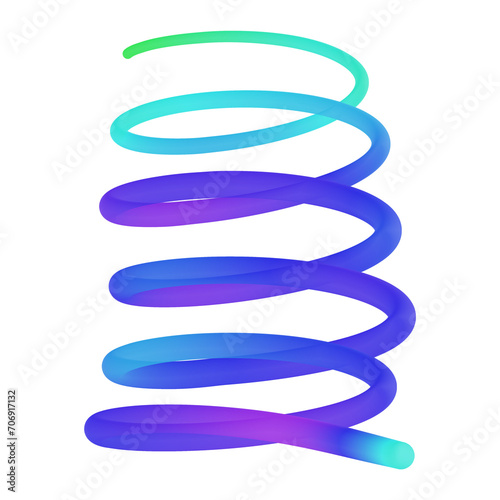 hand drawn 3d strokes rainbow colorful modern lines transparent background 