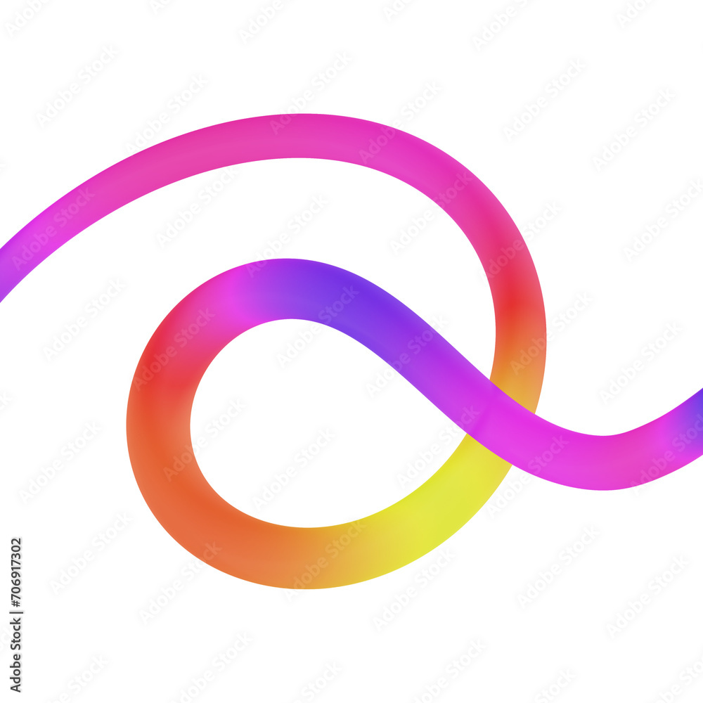 Obraz premium hand drawn 3d strokes rainbow colorful modern lines transparent background