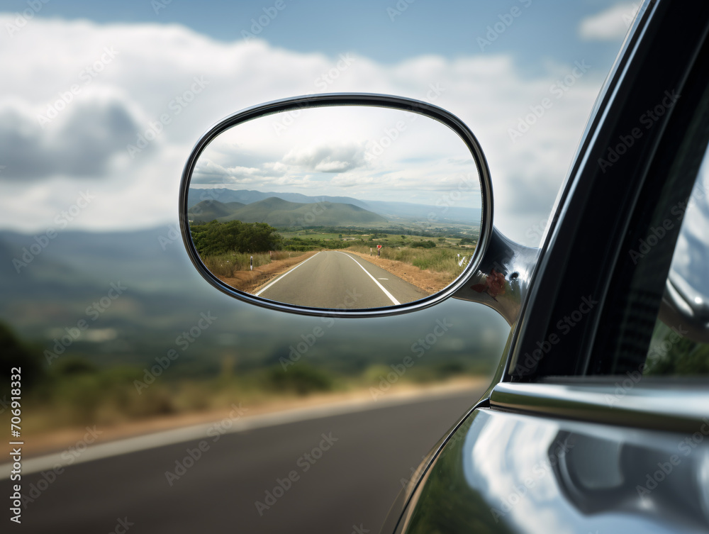 a side mirror of a car