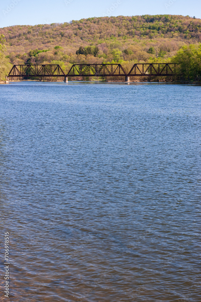 Train trestle bridge across the Allegheny River, Warren, PA