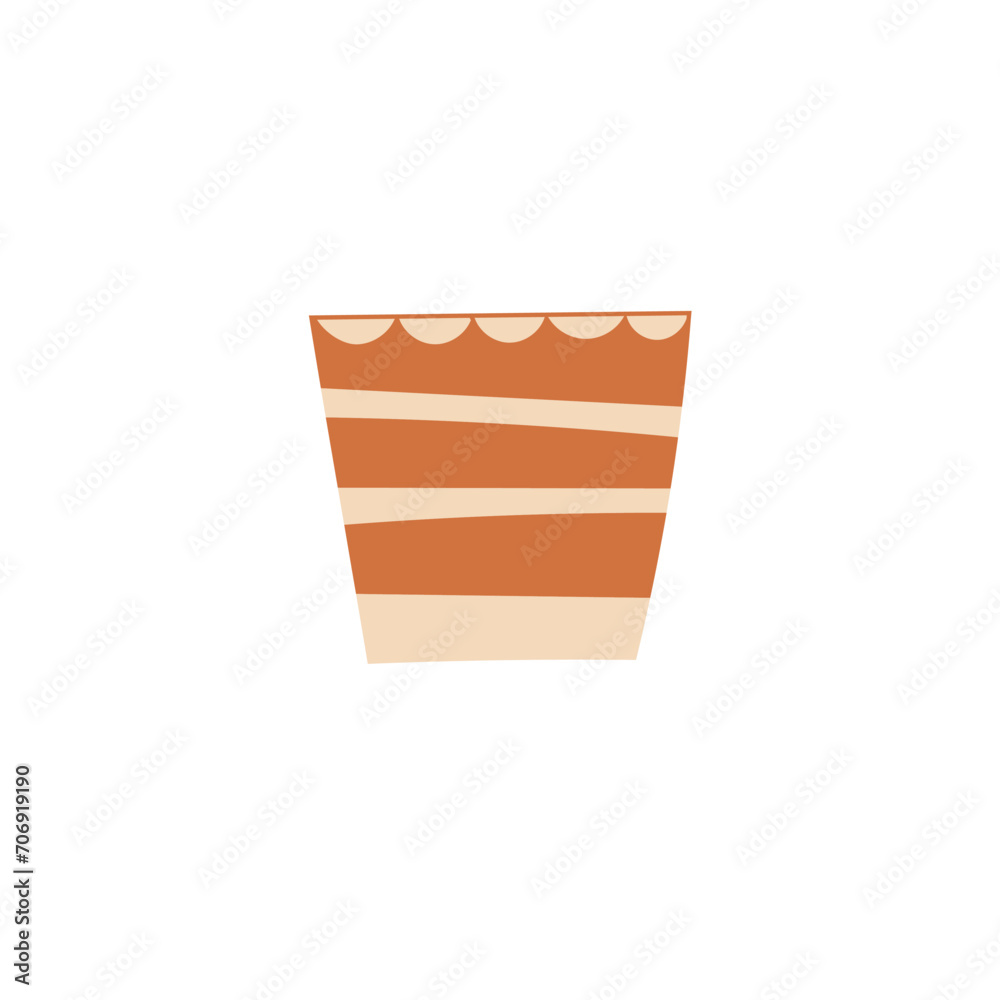 Obraz na plátně vector pot with brown and white colors illustration