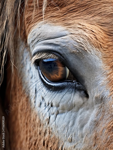 Donkey Eye Close-Up - Captivating Animal Farm Nature