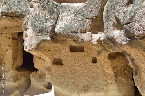 Obraz na płótnie Cappadocia landscape soft volcanic rock, shaped by erosion into towers. w salonie