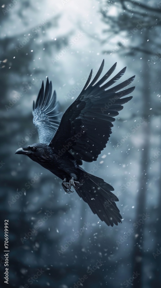 Naklejka premium Bird flying. Bird background. Vertical background