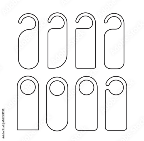 set of door hanger template outline vector illustration