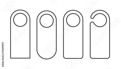 set of door hanger template outline vector illustration
