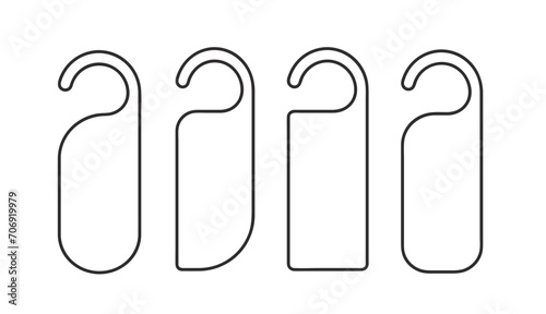 set of door hanger template outline vector illustration