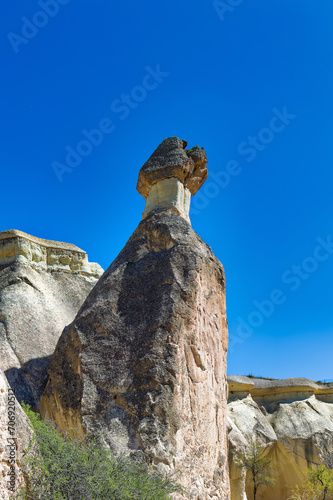 Obraz na płótnie Cappadocia landscape soft volcanic rock, shaped by erosion into towers. w salonie