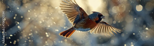 Bird flying. Bird background. Banner photo