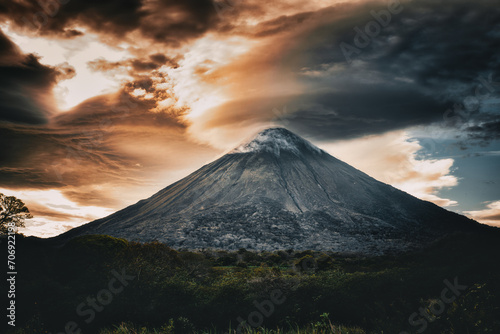 Stunning landscape of the Concepción volcano on the island of Ometepe in Nicaragua, Central America