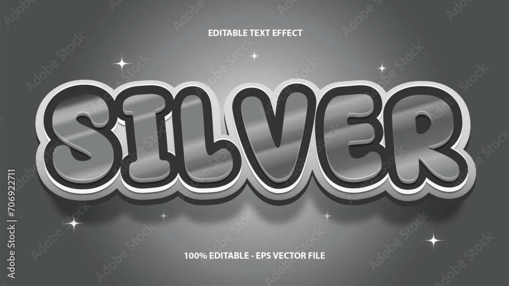 Vector Silver Editable Text Effects