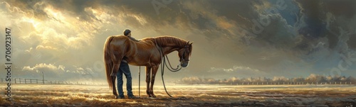 Horse on the beach. Banner © kramynina