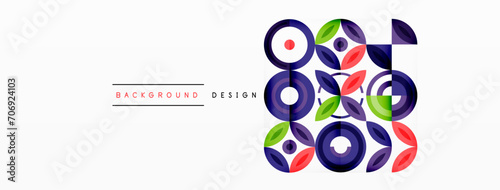 Colorful circles abstract background. Hi-tech design for wallpaper, banner, background, landing page, wall art, invitation, prints, posters photo