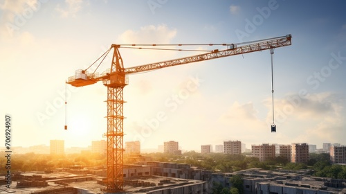 construction site Crane working at construction site Crane