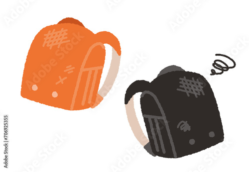 ボロボロになったランドセルのイラスト素材