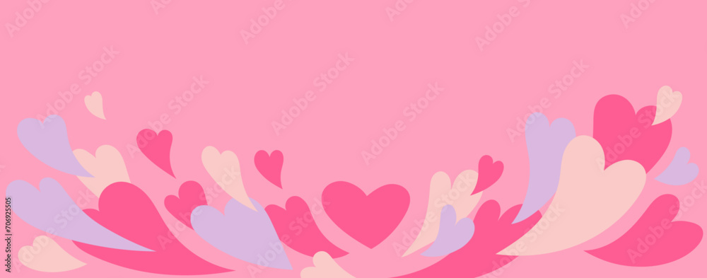 Pink hearts explosion background/banner with text space. Pink hearts explosion background/banner with text space.