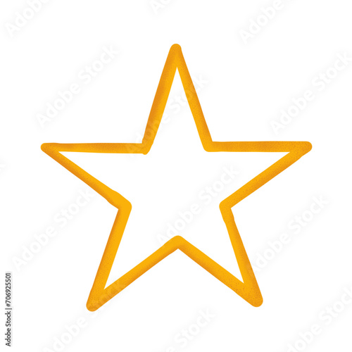 hand drawn golden star shape brush strokes star shape on transparent background 