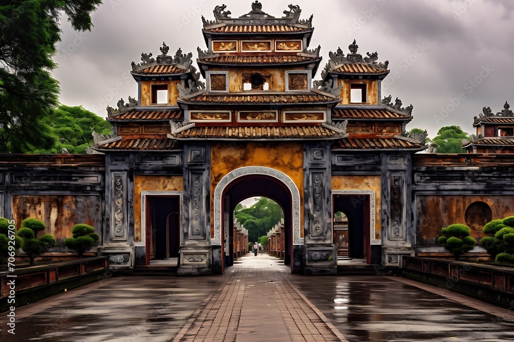 Gate of the Forbidden City in Hue, Vietnam. Gate of the Forbidden City in Hue, Vietnam.