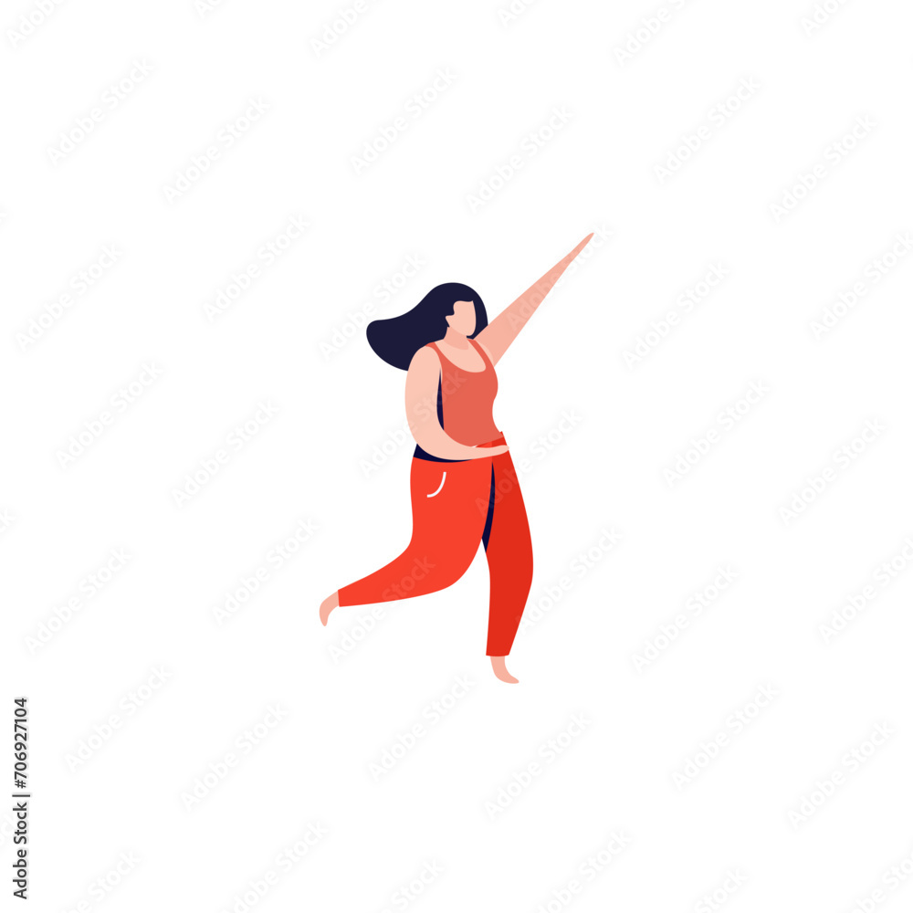 set of poses of people wearing orange clothes cartoon