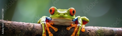 Frog in wild. Banner photo