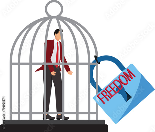 Restrictions on freedom, Restrictions on freedom, locked text Businessman