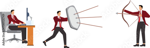 Security, Business, Business Person, Defending Sport, Arrow Bow and Arrow, Businessman