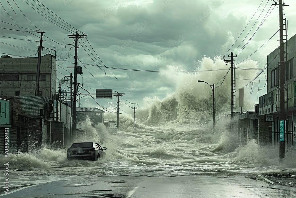 津波と地震の被害 StockFoto Adobe Stock