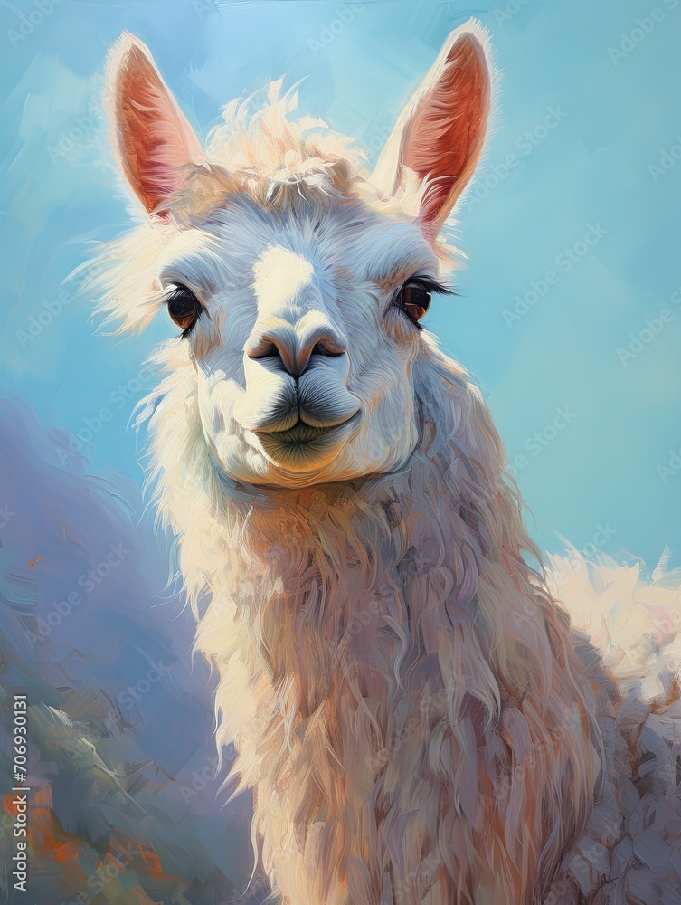 Llama's Gaze: Captivating Close-up of Farm Animal in Natural Surroundings