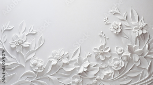 White delicate background with vintage floral © Jafger