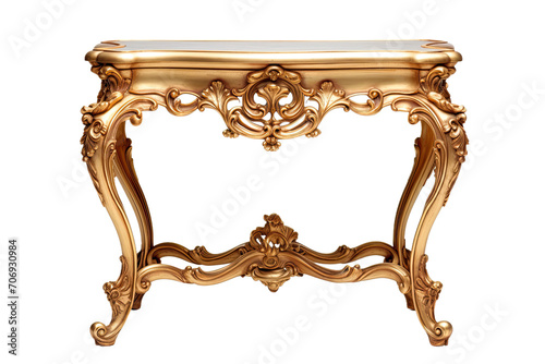 Rococo Giltwood Table Isolated On Transparent Background photo