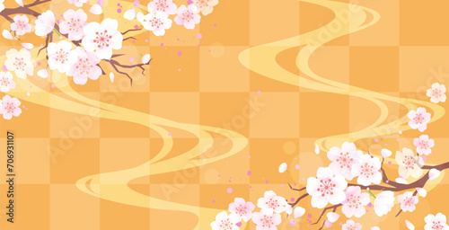 春の桜の花びら背景
