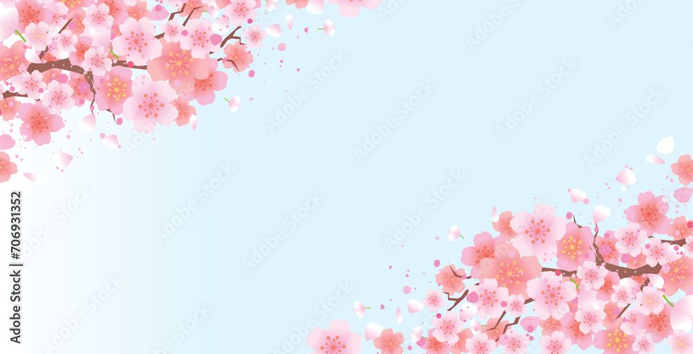 春の桜の花びら背景 春の桜の花びら背景