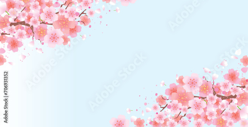 春の桜の花びら背景