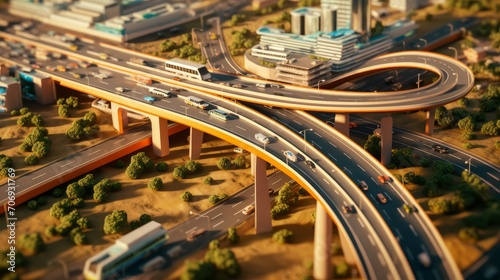Infrastructure development such as roads bridges. AI generated